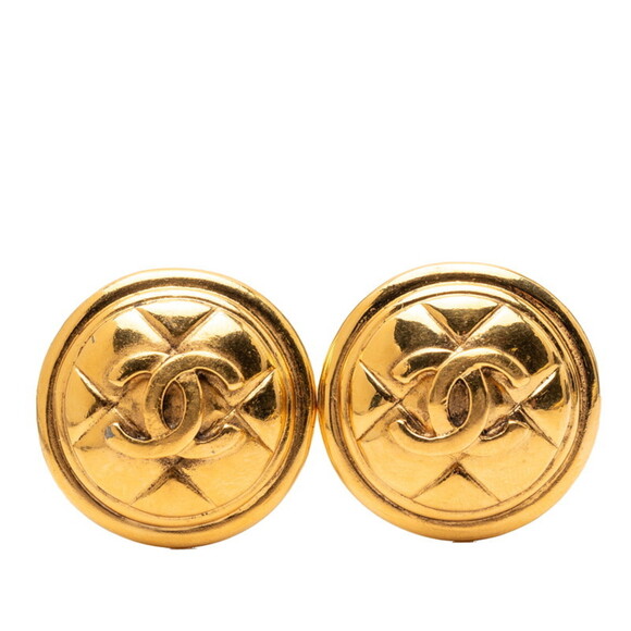 CHANEL Jewelry - CHANEL Authentic Gold Logo Earrings